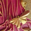 Textil Gemälde: „Der goldene Schmetterling”